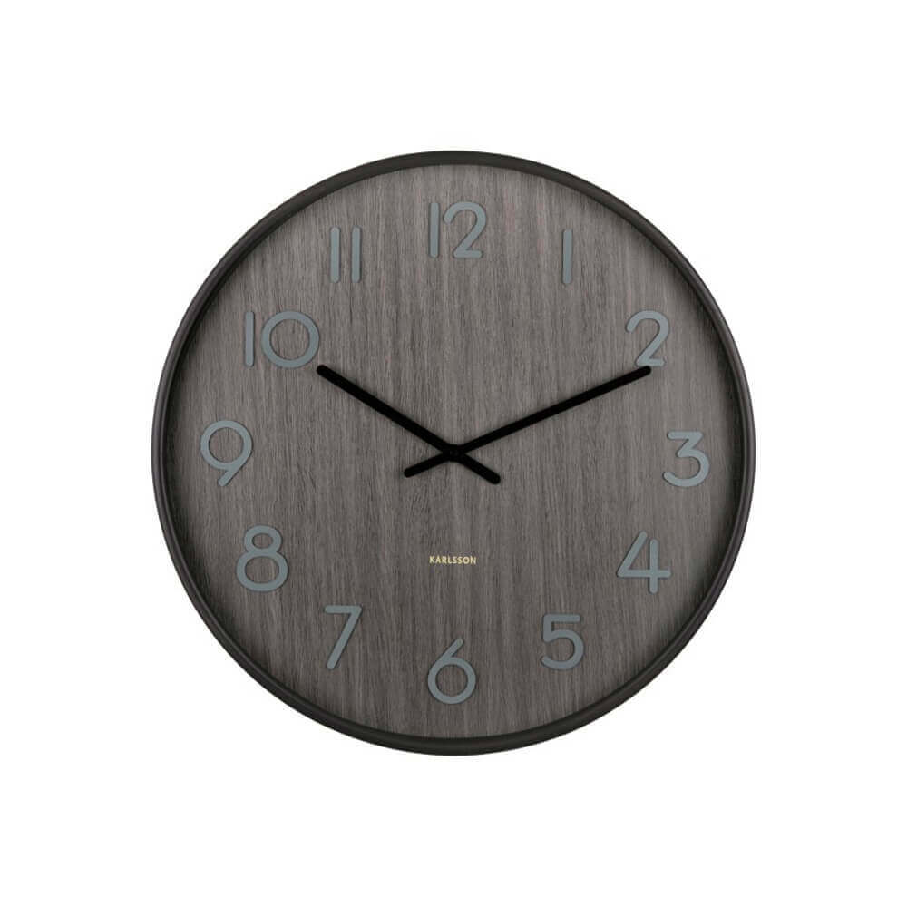 Present Time Clock Wall Clock Pure Large Walnut Wood